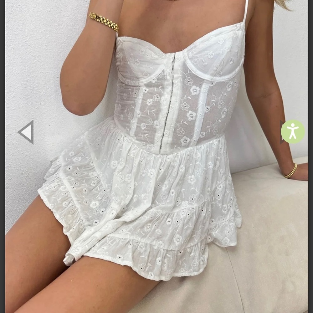 White Lace Corset Dress